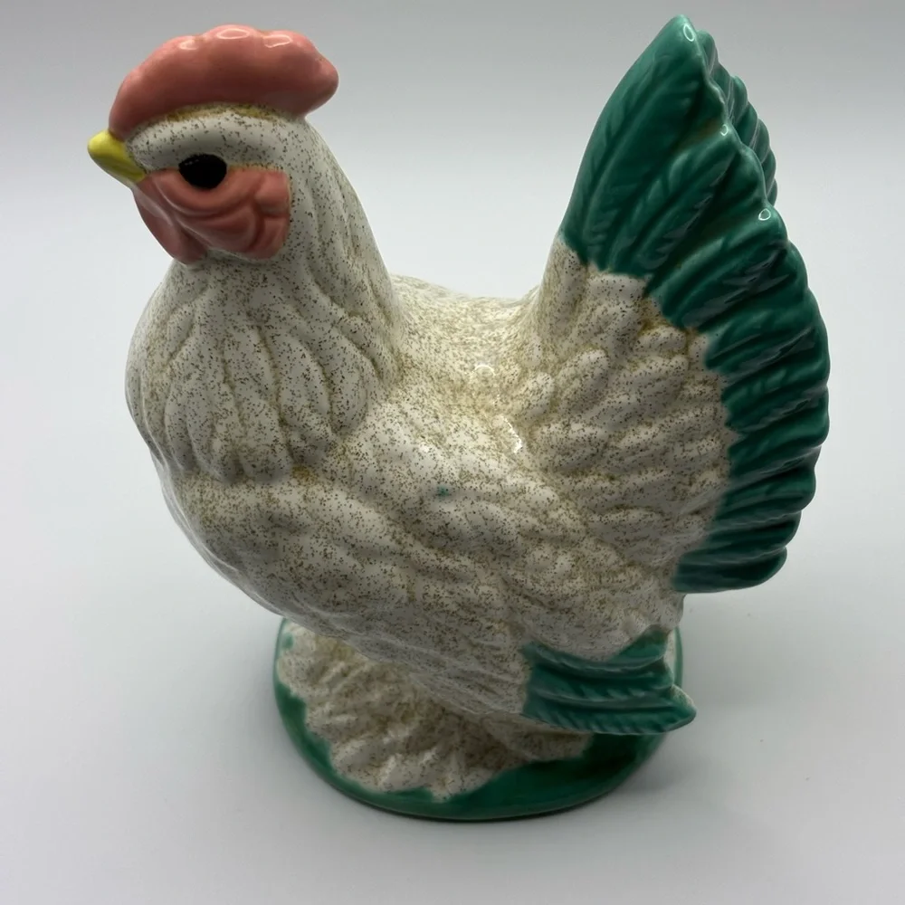 Vintage ceramic chicken figurine, approximately 7 inches tall